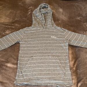 Volcom gray with white stripes youth large sweatshirt